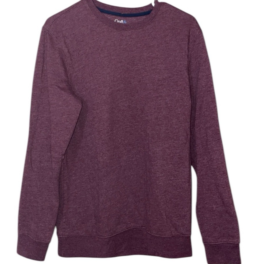 •CROFT & BARROW•EXTRA SOFT PLUM CREWNECK FLEECE LINE SWEATSHIRT SIZE SMALL EUC